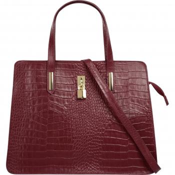 Italienische Cluty Henkeltasche, hochwertiges Leder, rot
