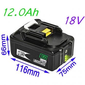 Kit de Batería Recargable MAKITA 18 V 12 Ah + Cargador 3 A para BL1850, BL1860 y BL1830