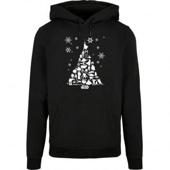 F4NT4STIC Kapuzenpulli „Weihnachtsbaum Star Wars“ – Herren XS – Schwarzer Pullover mit Print – 50 % Baumwolle / 50 % Polyester