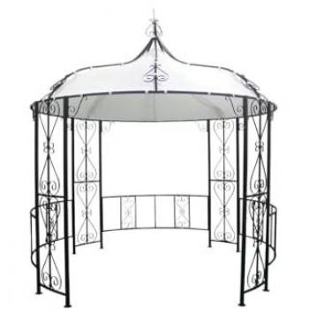 Kiosque Noir en Métal Style Fer Forgé TILCARA 300x290