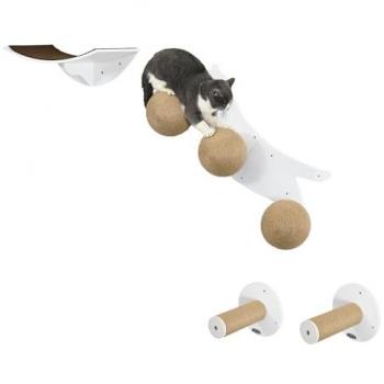 PawHut Cat Wall with Curved Platforms