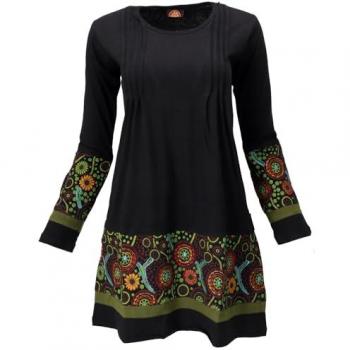 Boho‑Chic Minikleid mit langer Ärmellänge