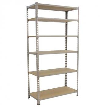Estantería Metálica SimonRack 2500x1000x500 mm, 6 Baldas de Madera, Soporta 150 kg por balda, Galvanizado/Madera