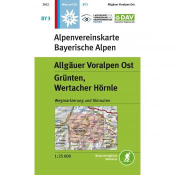 Allgäuer Voralpen Ost, Grünten, Wertacher Hörnle: Topographische Karte, mit Wegmarkierungen, Ski