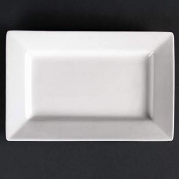 Lot 6 d’Assiettes Rectangulaires à Bord Large Lumina (200×130 mm)