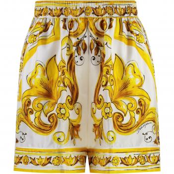 Dolce and Gabbana Ladies' Yellow Silk Shorts, Petite, Size 2XS