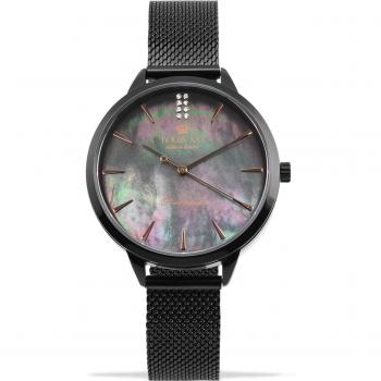 Louis XVI Dauphine Damenarmbanduhr 36mm Schwarz 5ATM Analoguhr