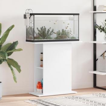 Support aquarium blanc 75x36x72,5 cm bois d'ingénierie