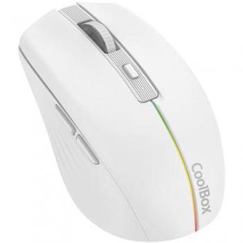 CoolBox W01 Raton Inalámbrico para PC, 1600 DPI, RGB Blanco