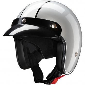 Redbike Casco RB‑755 Indiana Jet Nero‑Bianco‑Argento M
