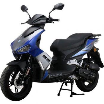 Sportlicher Motorroller Mustang FI von Alpha Motors, blau