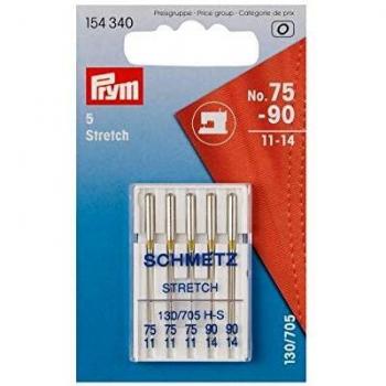 130/705 Stretch Needles for Sewing Machines, Sizes 75 and 90