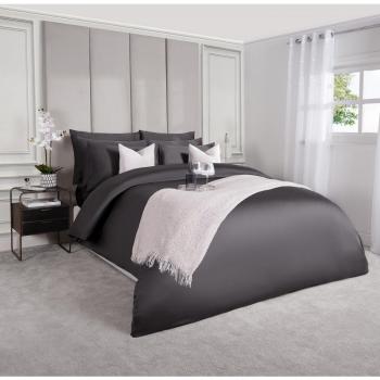 Highams Luxe 400 Thread Count 100% Cotton Sateen Duvet Set, Charcoal