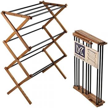 KADAX Ferrara “Urban” Drying Rack – Sleek Steel and Natural Wood Design