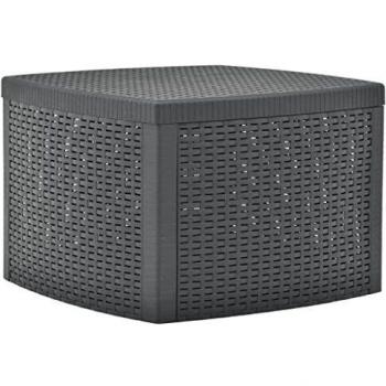 Table coffre de jardin effet rotin 53 x 53 x 40 cm