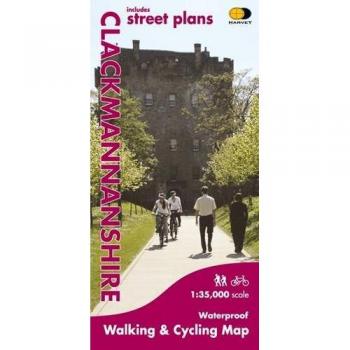 HARVEY Maps Clackmannan Walking & Cycling Map -