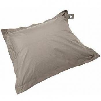 Housse Vide de Pouf XXL en Polyester Taupe 180 x 145 cm