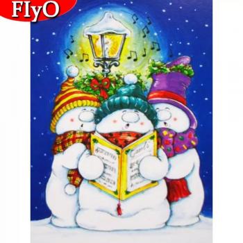 Muñeco de Nieve 5D: Pintura Diamantada para Pared 20x30 cm