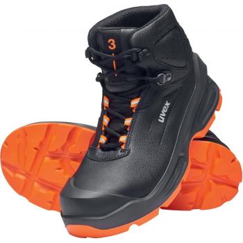 Uvex 3 Sicherheitsstiefel S3, Schnürstiefel, Schwarz/Orange, EU 43