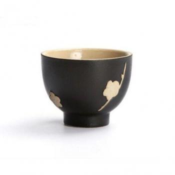 Handcrafted 3D Plum Pattern Teacups