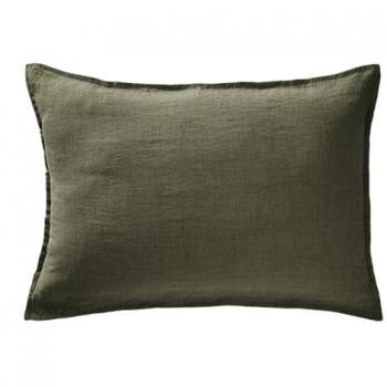 Housse d'Oreiller 50x70cm Lin Lavé Coloris Thym