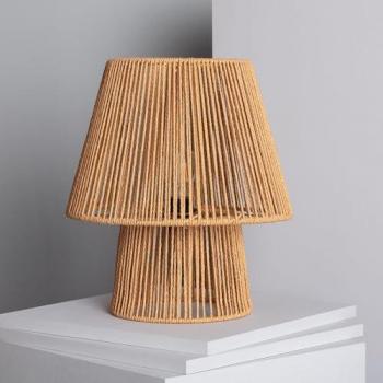 ILUZZIA 390xØ310 mm Lampe à poser en papier tressé – Kalla Gardenia Naturel
