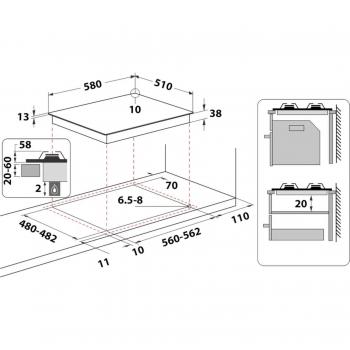 HOTPOINT PPH 60G DF IX UK 58 cm Gas Hob