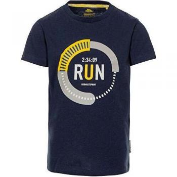 Trespass Boys' Undaunted Quick Dry Graphic Tee, Blu Navy, Age 5-6 Years