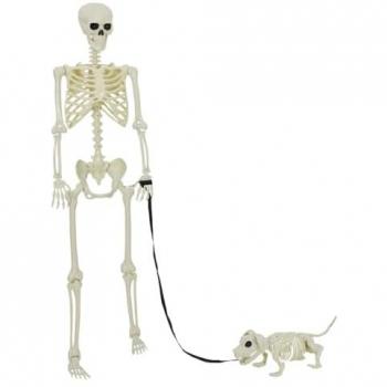Set de Décoration Halloween Squelette et Chien 155 Cm