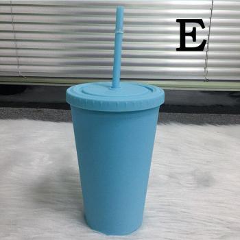16oz Insulated Plastic Cup with Lid and Straw