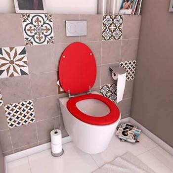 Galedo Abattant WC Whisy en MDF avec Charnières en Métal Réglables Rose