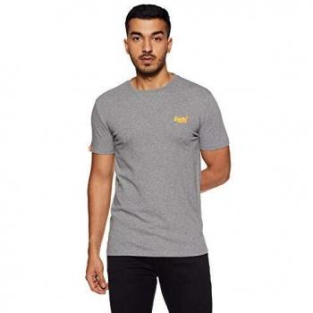 Superdry T-Shirt Uomo Orange Label VNTGE EMB S/S, Grigio