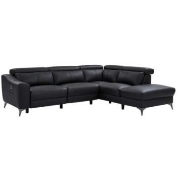 VENTE-UNIQUE Leder-Ecksofa mit elektrischer Relaxfunktion