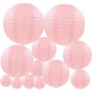 Lanternes en papier rose pour mariage, 10 pièces, 6-16 pouces