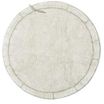 Feuilles de Bambou – Tapis Lavable 120x120 cm, Coloration Naturelle
