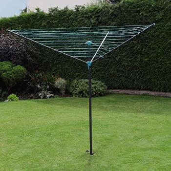 JVL 3 Arm Powder Coated Steel Rotary Clothes Dryer