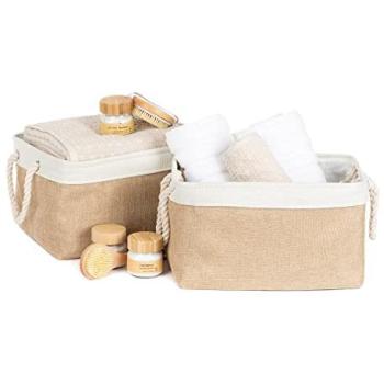 LIVIVO Grey Foldable Canvas Containers (Set 2)