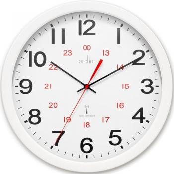 Wall Mounted Radio Controlled Clock by Acctim in White, model 74172, 300mm