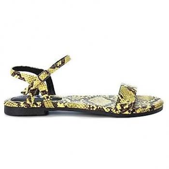 Sandales à talon plat XTI, femme, jaune vif – référence 49579, 37