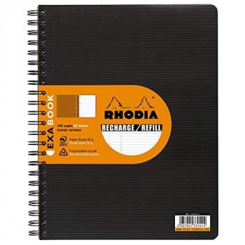 Cahier Recharge Rhodia ExaBook A4+ Noir Ligné 160P