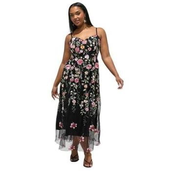 Black Floral Maxidress for Women, Size 22