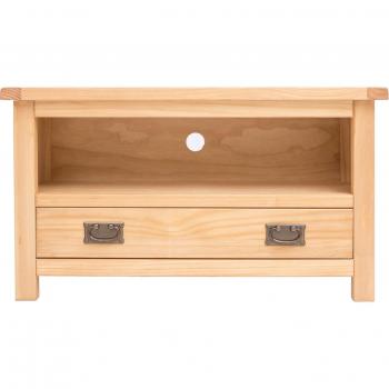 Lugo Brown Brass Drop Handle 1 Drawer TV Stand