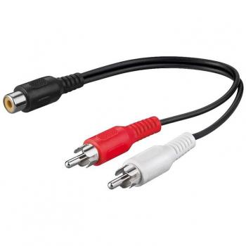 Câble Y RCA femelle 2 mâles 20 cm