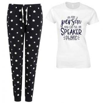 Women's Navy Star Speaker Phone Sleepwear