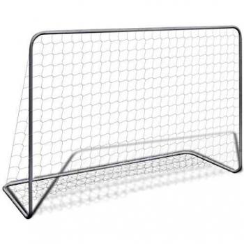Steel Football Goal with Net 182x61x122 cm White