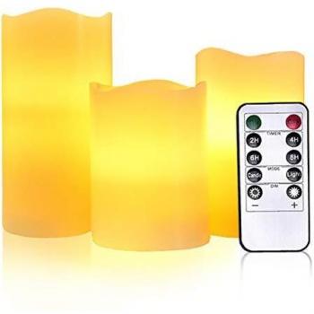 Remote Control Flicker Candle Set – Electric Real Wax Pillars