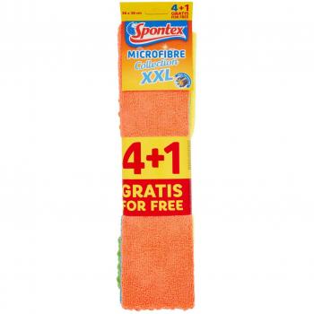 Spontex Bayeta Microfibra Económica 4+1 – Tamaño XL (38x40 cm)