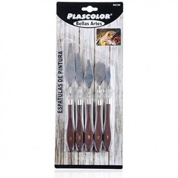 Kit de Espátulas de Pintura Nº 12345 | 5 Piezas, Mango de Madera, Espátula Metálica
