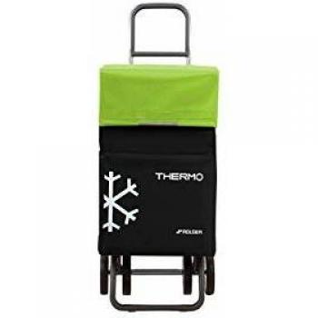 Taza Carro Térmico de Metal Negro y Lime con 4 Ruedas