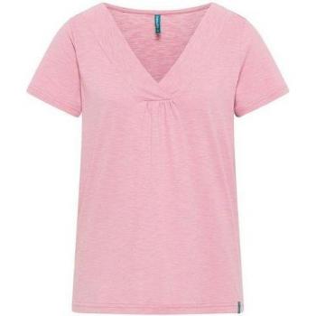 Vintage pinkes Bio-T-Shirt für Damen mit V-Ausschnitt, Tranquillo, Gr. S